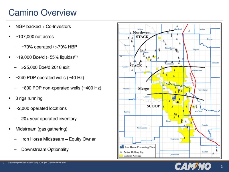 August 2018 Enercom Conference – Camino Natural Resources LLC – slide 2