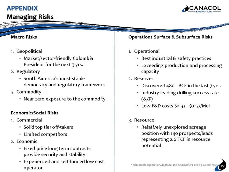 January 2020 Corporate Presentation – Canacol Energy Ltd. – slide 22