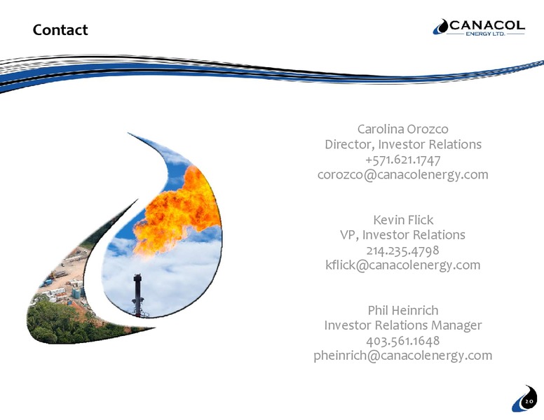 June 2017 Investor Presentation – Canacol Energy Ltd. – slide 20