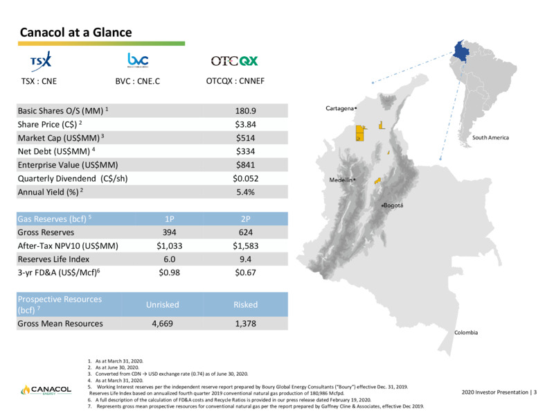 July 2020 Corporate Presentation – Canacol Energy Ltd. – slide 3