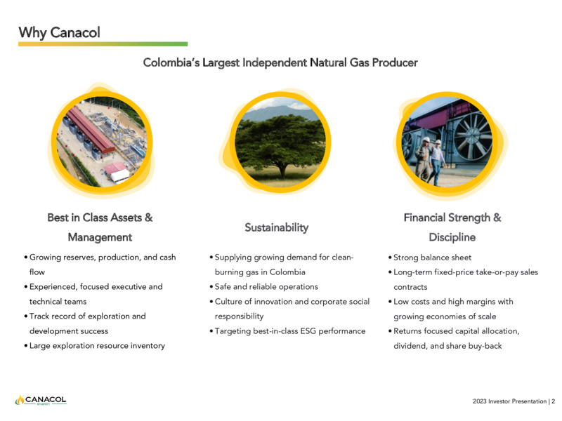 July 2023 Investor Presentation – Canacol Energy Ltd. – slide 2