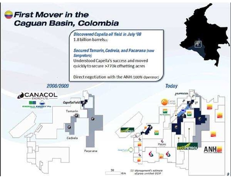 CANACCORD GENUITYS GLOBAL ENERGY CONFERENCE – Canacol Energy Ltd. – slide 9