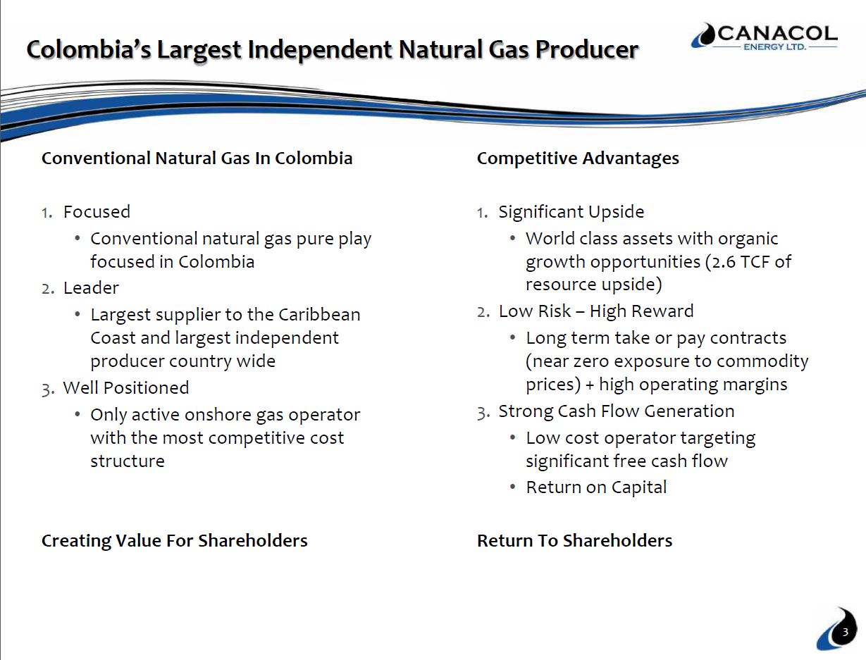 October 2019 Investor Presentation – Canacol Energy Ltd. – slide 2