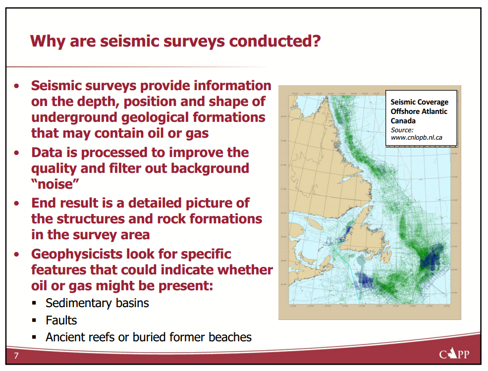 Marine Seismic Surveys Offshore Canada – Canadian Association of Petroleum Producers (CAPP) – slide 7