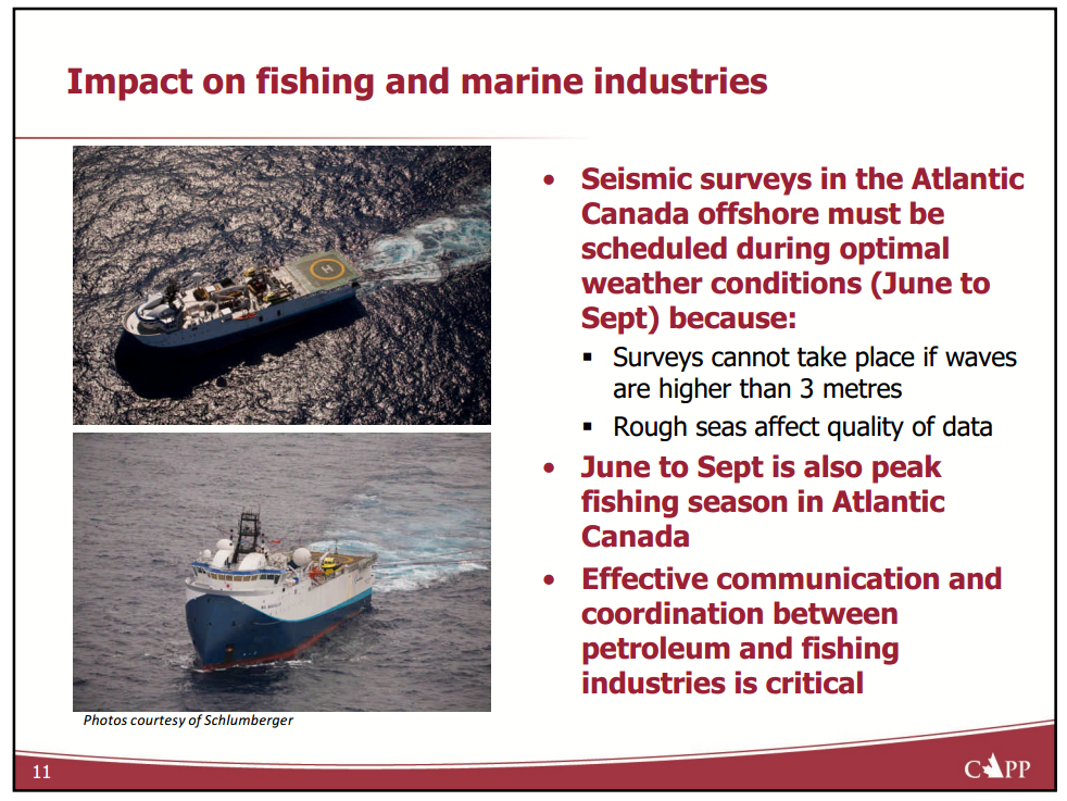 Marine Seismic Surveys Offshore Canada – Canadian Association of Petroleum Producers (CAPP) – slide 11
