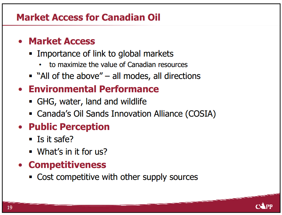 Market Access for Canadian Oil and Gas – Canadian Association of Petroleum Producers (CAPP) – slide 18