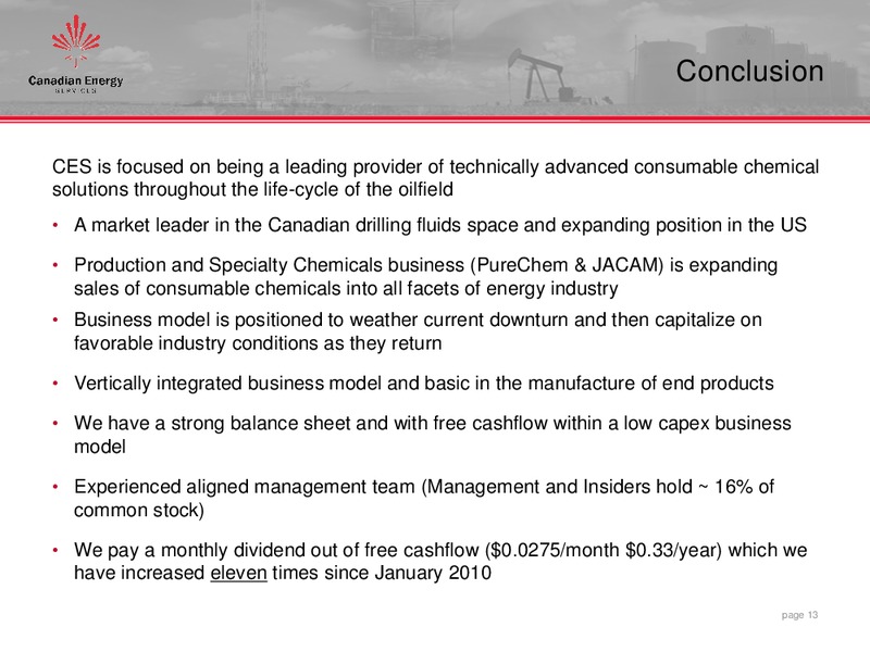 April 2015 Investor Presentation – Canadian Energy Services & Technology Corp. – slide 12