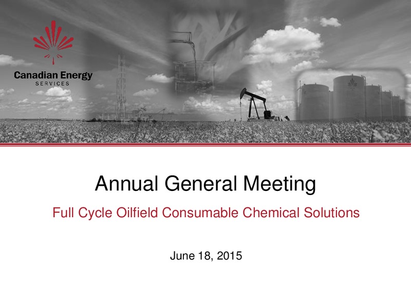 June 2015 Investor Presentation – Canadian Energy Services & Technology Corp. – slide 1