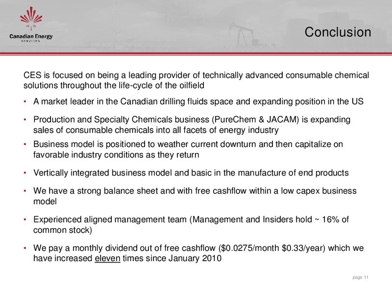 June 2015 Investor Presentation – Canadian Energy Services & Technology Corp. – slide 10