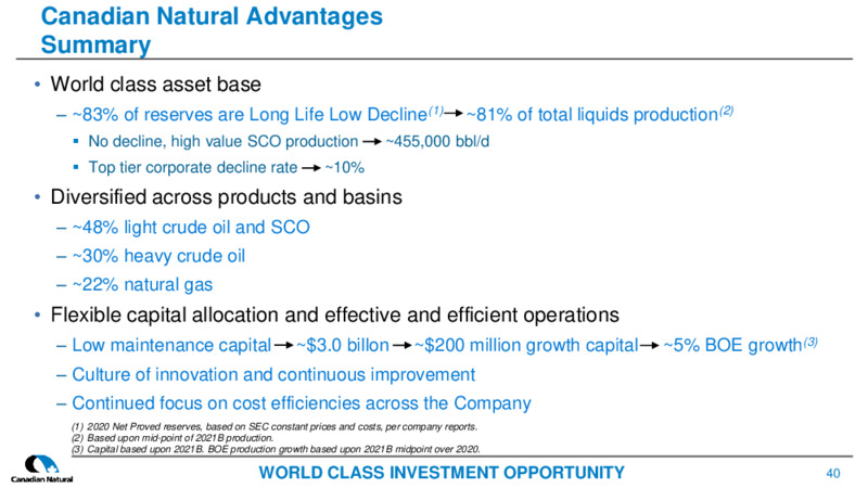 First Quarter 2021 Corporate Update – Canadian Natural Ltd – slide 40