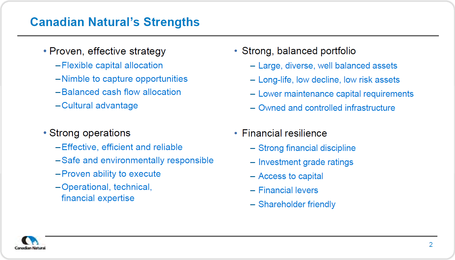 April 2017 Corporate Presentation – Canadian Natural Resources – slide 4