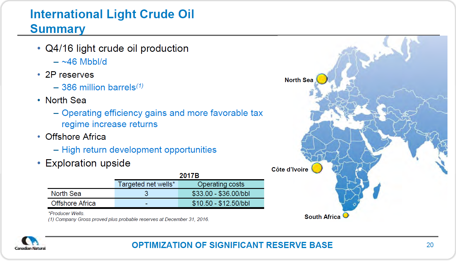 April 2017 Corporate Presentation – Canadian Natural Resources – slide 22