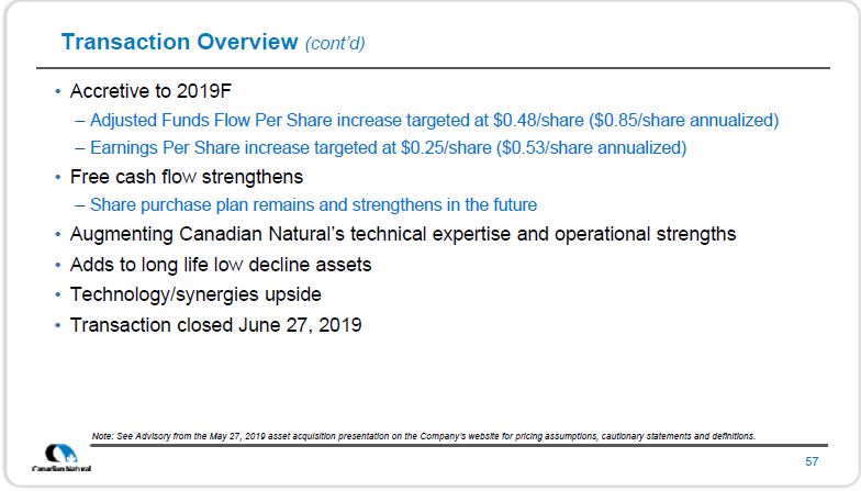 July 2019 Corporate Presentation – Canadian Natural Resources (CNRL) – slide 58