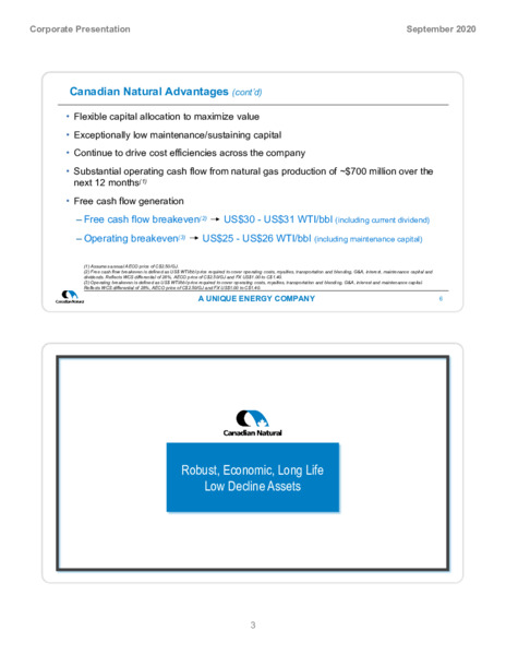 September 2020 Corporate Presentation – Canadian Natural Resources (CNRL) – slide 5