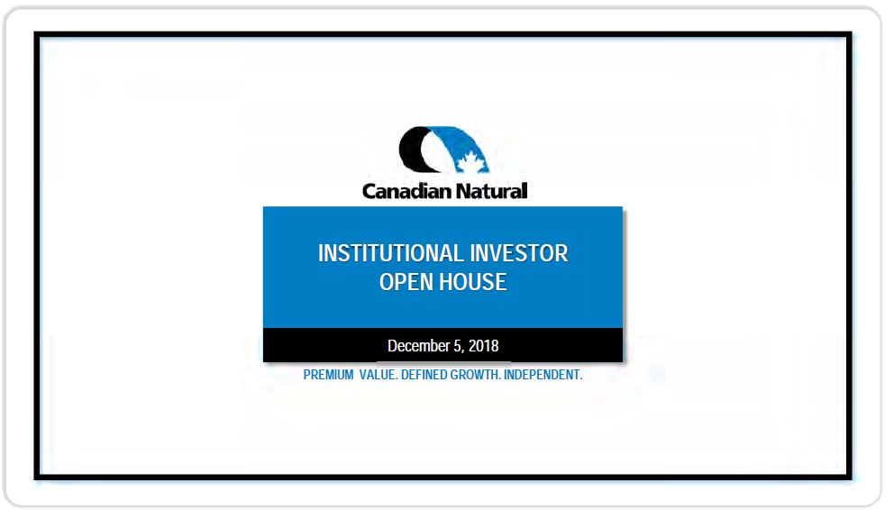 December 2018 Investor Presentation – Canadian Natural Resources (CNRL) – slide 1