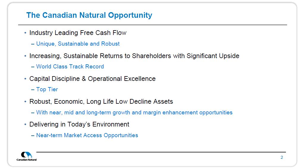 November 2019 Corporate Presentation – Canadian Natural Resources (CNRL) – slide 3