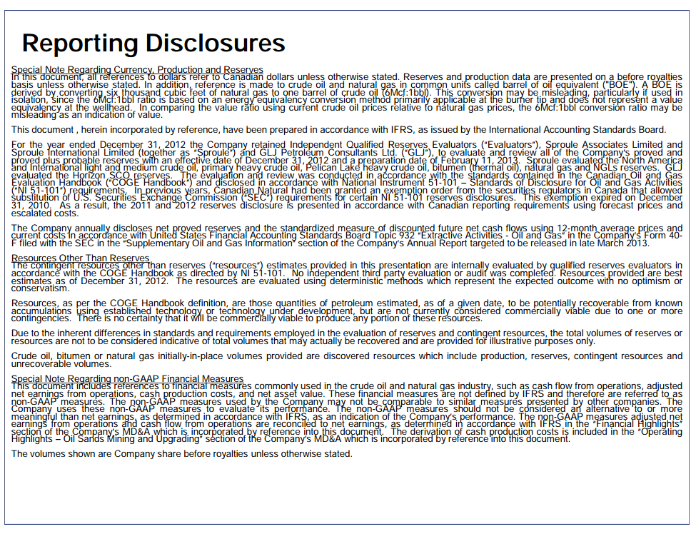 January 2014 Investor Presentation – Canadian Natural Resources Limited (CNRL) – slide 49
