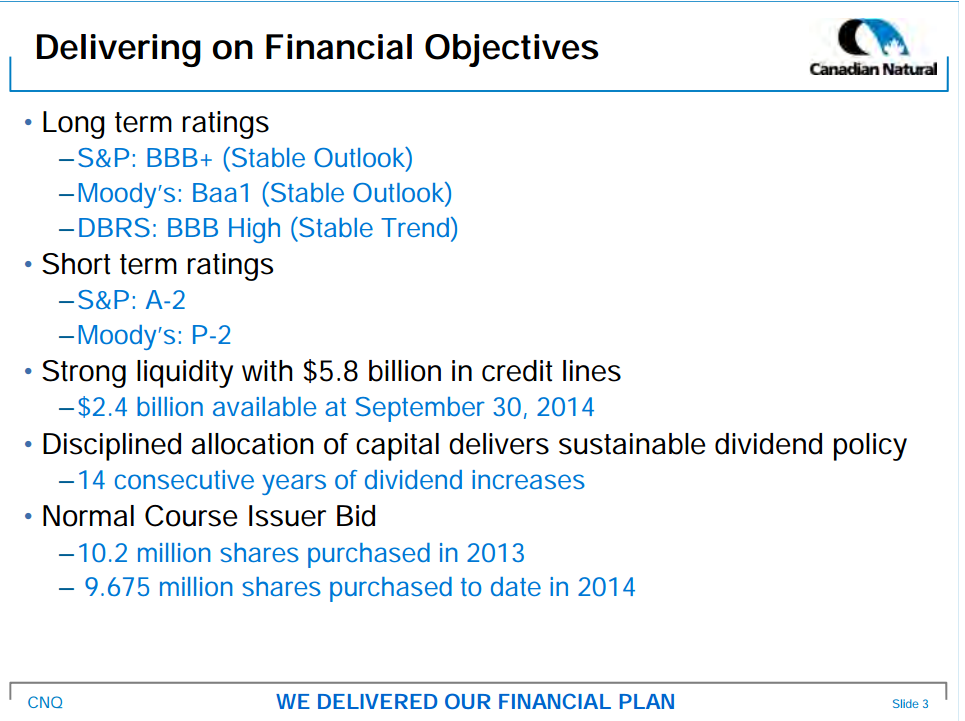 February 2015 Investor Presentation – Canadian Natural Resources Limited (CNRL) – slide 4