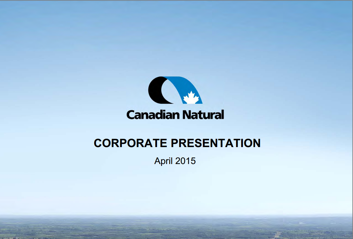 April 2015 Investor Presentation – Canadian Natural Resources Limited (CNRL) – slide 1