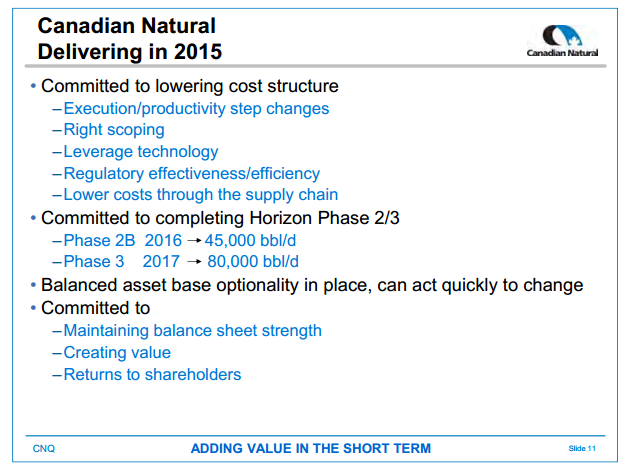 July 2015 Investor Presentation – Canadian Natural Resources Limited (CNRL) – slide 12