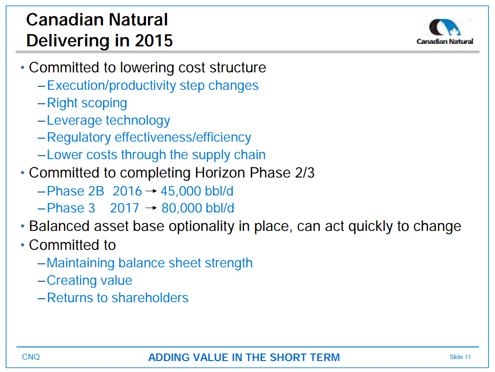 August 2015 Corporate Presentation – Canadian Natural Resources Limited (CNRL) – slide 13