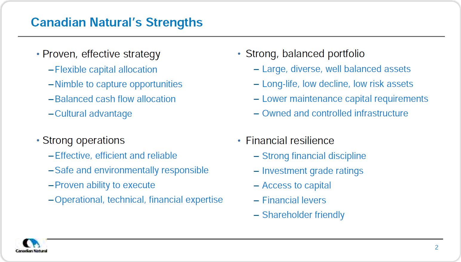 August 2017 Corporate Presentation – Canadian Natural Resources Limited (CNRL) – slide 4
