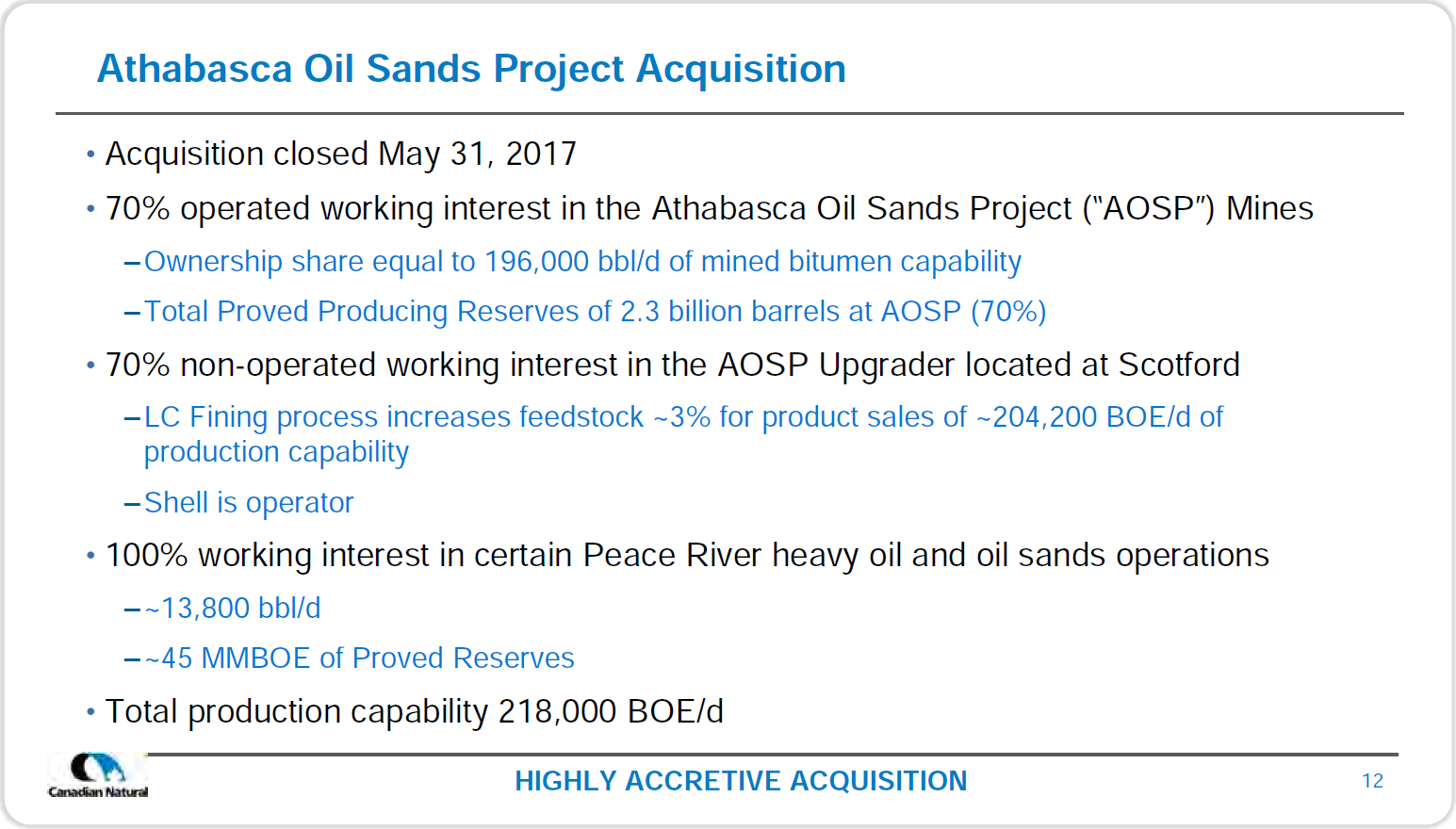 August 2017 Corporate Presentation – Canadian Natural Resources Limited (CNRL) – slide 14