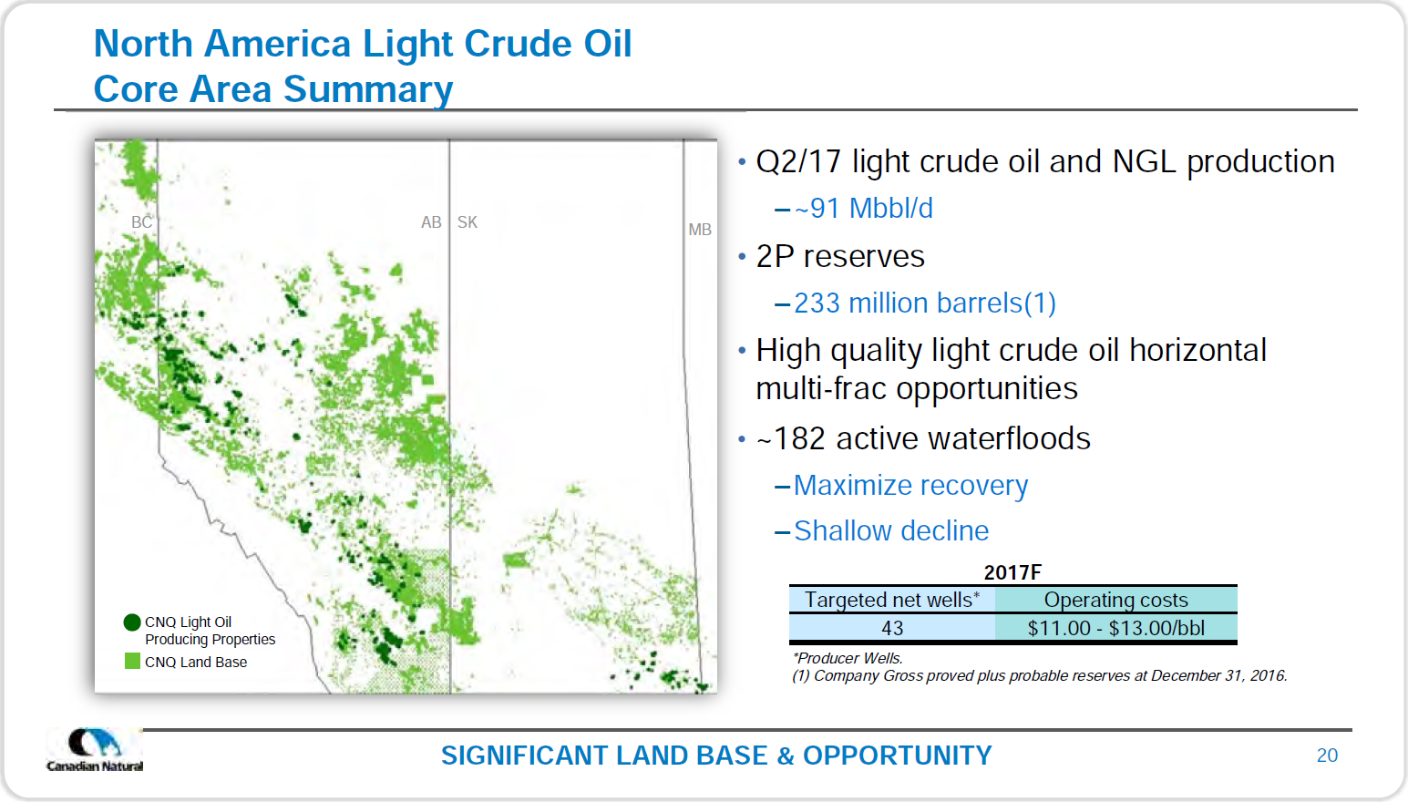 August 2017 Corporate Presentation – Canadian Natural Resources Limited (CNRL) – slide 22