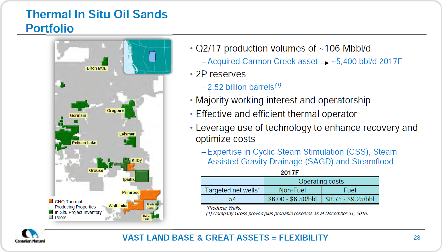 August 2017 Corporate Presentation – Canadian Natural Resources Limited (CNRL) – slide 30