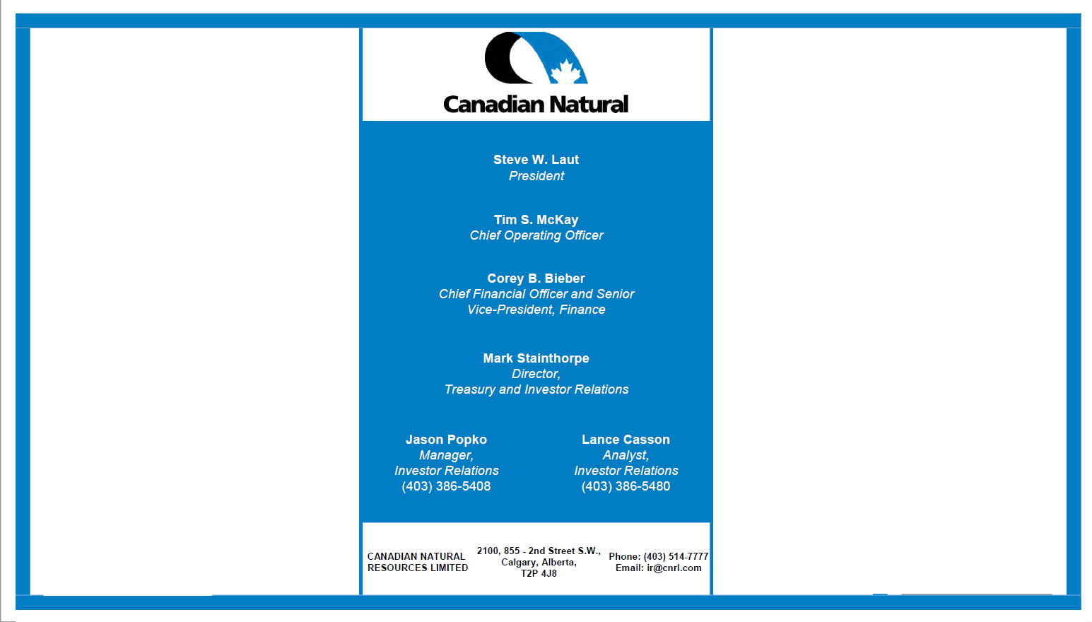 August 2017 Corporate Presentation – Canadian Natural Resources Limited (CNRL) – slide 54