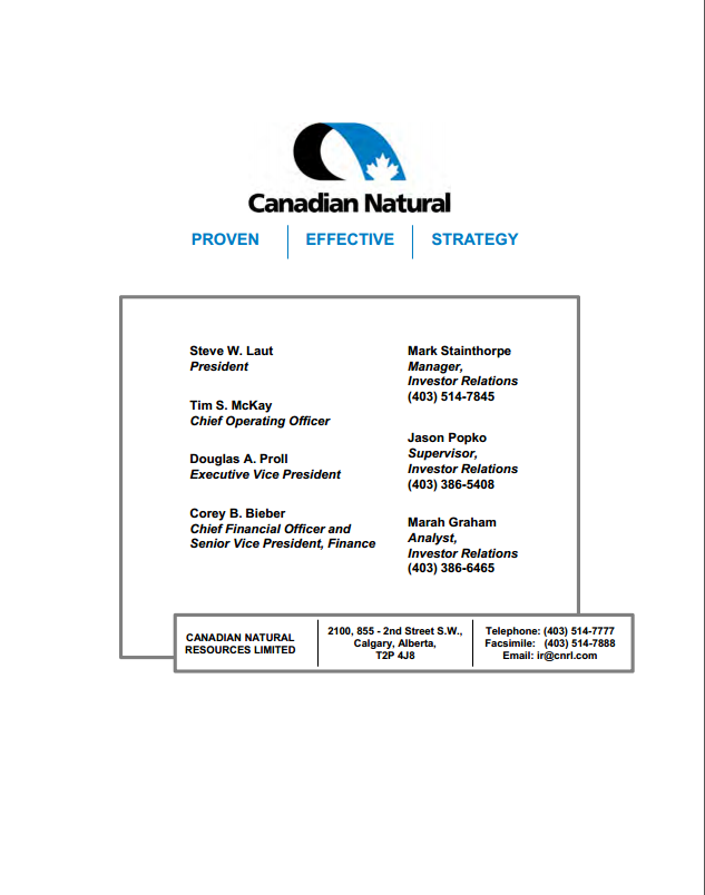 August 2014 Investor Presentation – Canadian Natural Resources Limited (CNRL) – slide 72