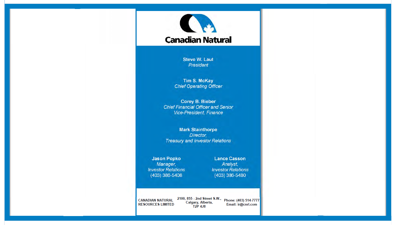 September 2017 Corporate Presentation – Canadian Natural Resources Limited (CNRL) – slide 59