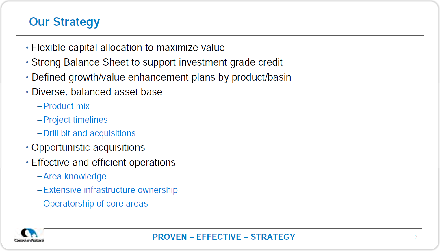 October 2017 Corporate Presentation – Canadian Natural Resources Limited (CNRL) – slide 5