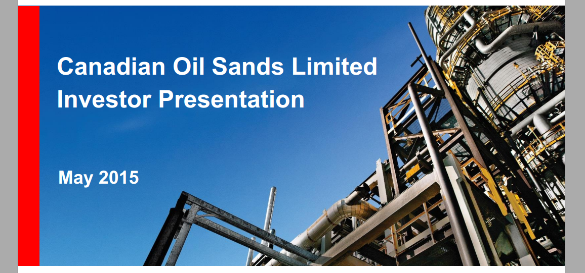 May 2015 Investor Presentation – Canadian Oil Sands Limited – slide 1