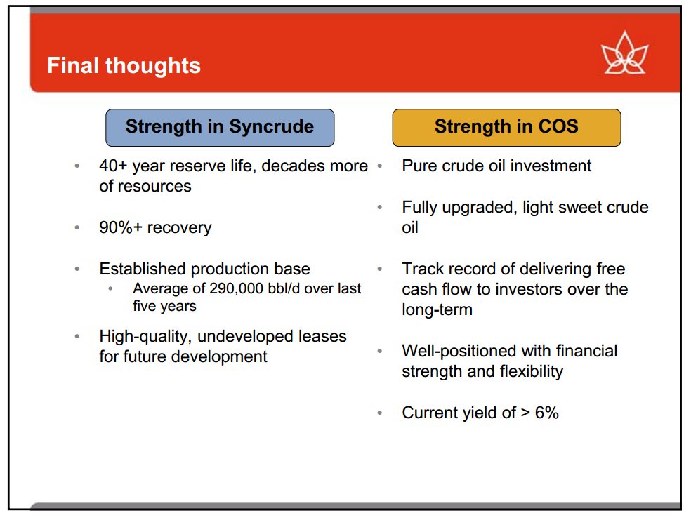 RBC Capital Markets Global Energy and Power Conference – Canadian Oil Sands Limited – slide 24