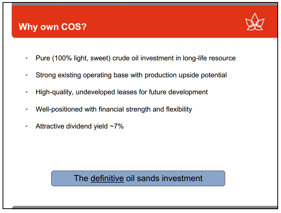 Barclays CEO Energy Power Conference – Canadian Oil Sands Limited – slide 2