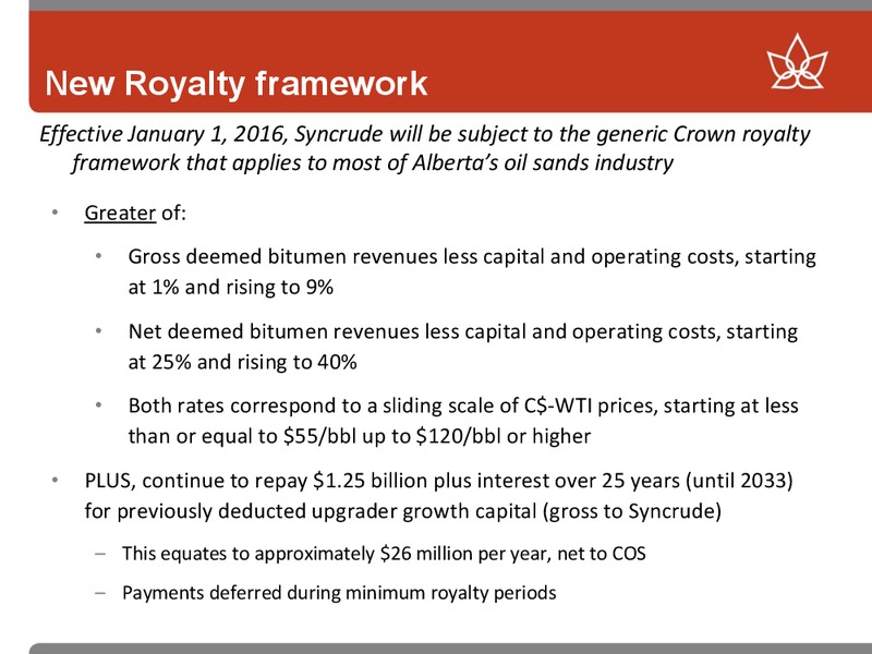 September 2015 Investor Presentation September – Canadian Oil Sands Limited – slide 23