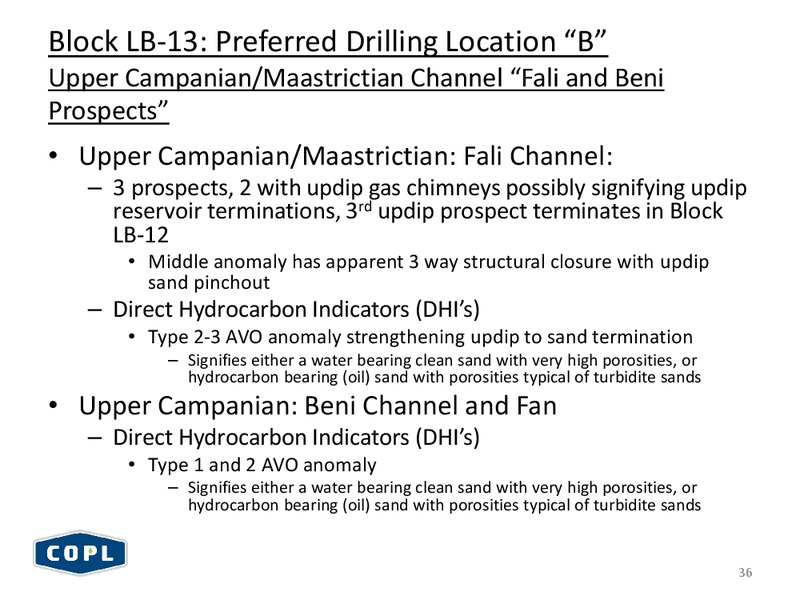 FIRST ENERGY GLOBAL ENERGY CONFERENCE – Canadian Overseas Petroleum Ltd – slide 35