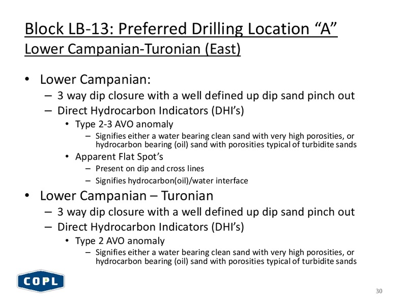 CANACCORD GENUITY GLOBAL ENERGY CONFERENCE – Canadian Overseas Petroleum Ltd – slide 29