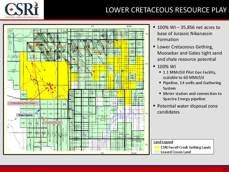 Corporate Presentation September 2015 – Canadian Spirit Resources Inc. – slide 17