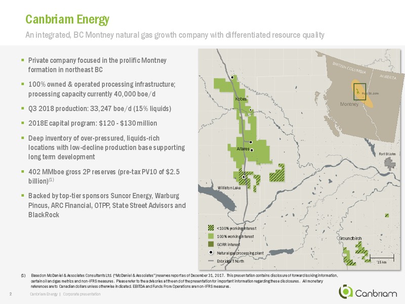 November 2018 Corporate Presentation – Canbriam Energy – slide 2