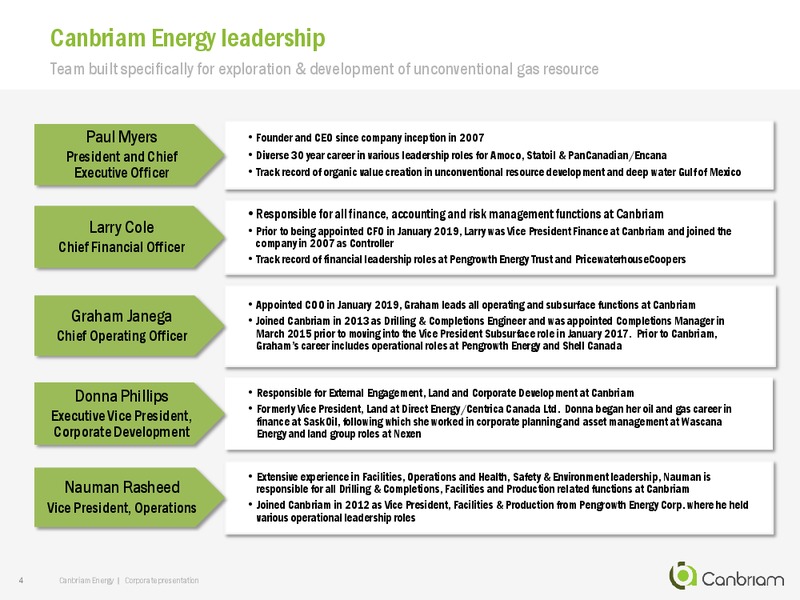 July 2019 Corporate Presentation – Canbriam Energy – slide 4