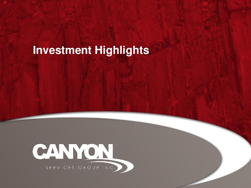 May 2015 Annual General Meeting – Canyon Services Group Inc. – slide 23