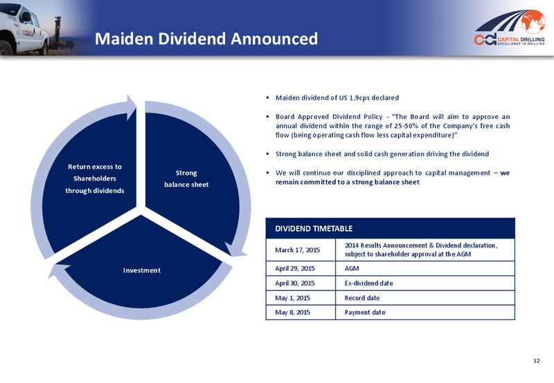 2014 ANNUAL RESULTS PRESENTATION – Capital Drilling Ltd – slide 11