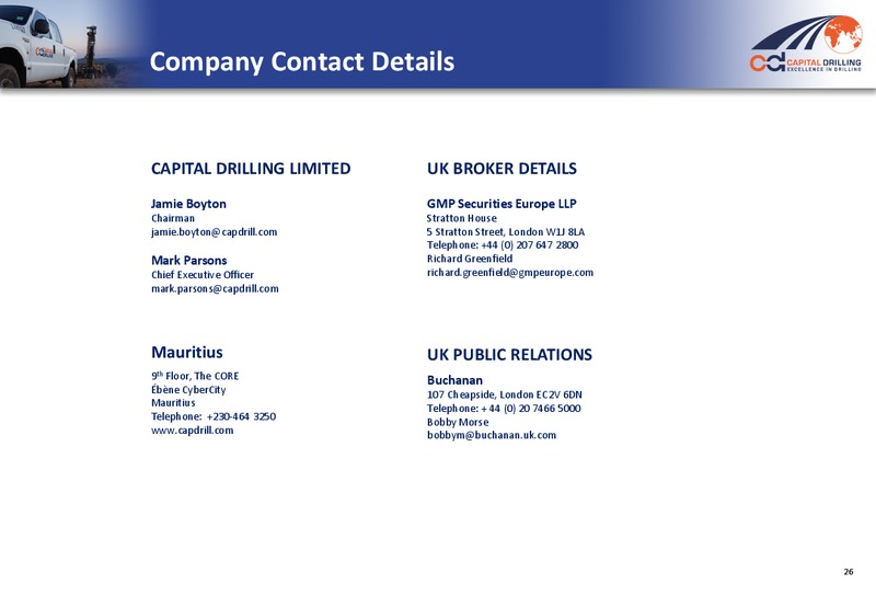 Q2 2015 Results – Capital Drilling Ltd – slide 25
