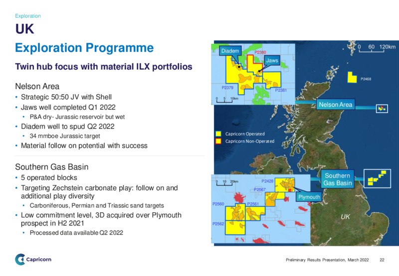 March 2022 Investor Presentation – Capricorn Energy – slide 22