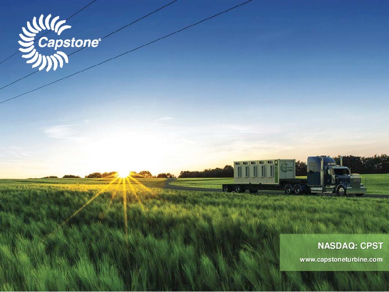 Q4 2015 EARNINGS CALL – Capstone Turbine Corporation – slide 21