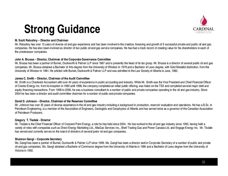 JANUARY 2014 CORPORATE PRESENTATION – Cardinal Energy Ltd. – slide 19