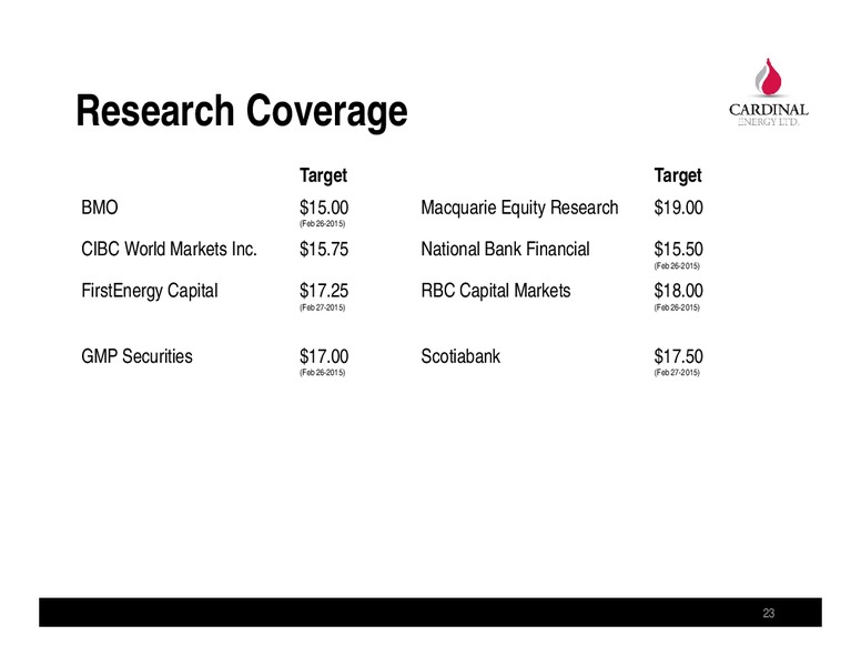 INVESTOR PRESENTATION – Cardinal Energy Ltd. – slide 23