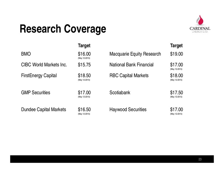 JULY 2015 COMPANY PRESENTATION – Cardinal Energy Ltd. – slide 23